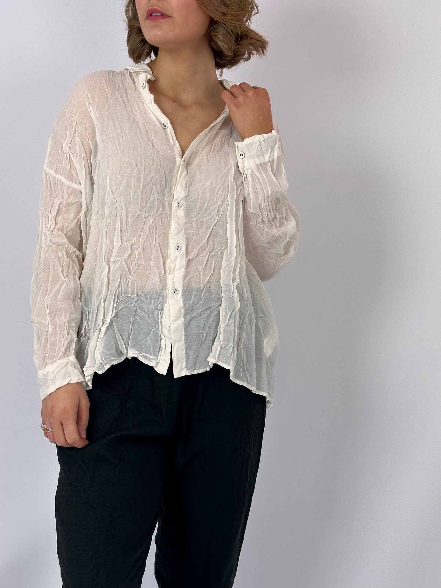 PDC 6487 Crinkle Blouse Ivory