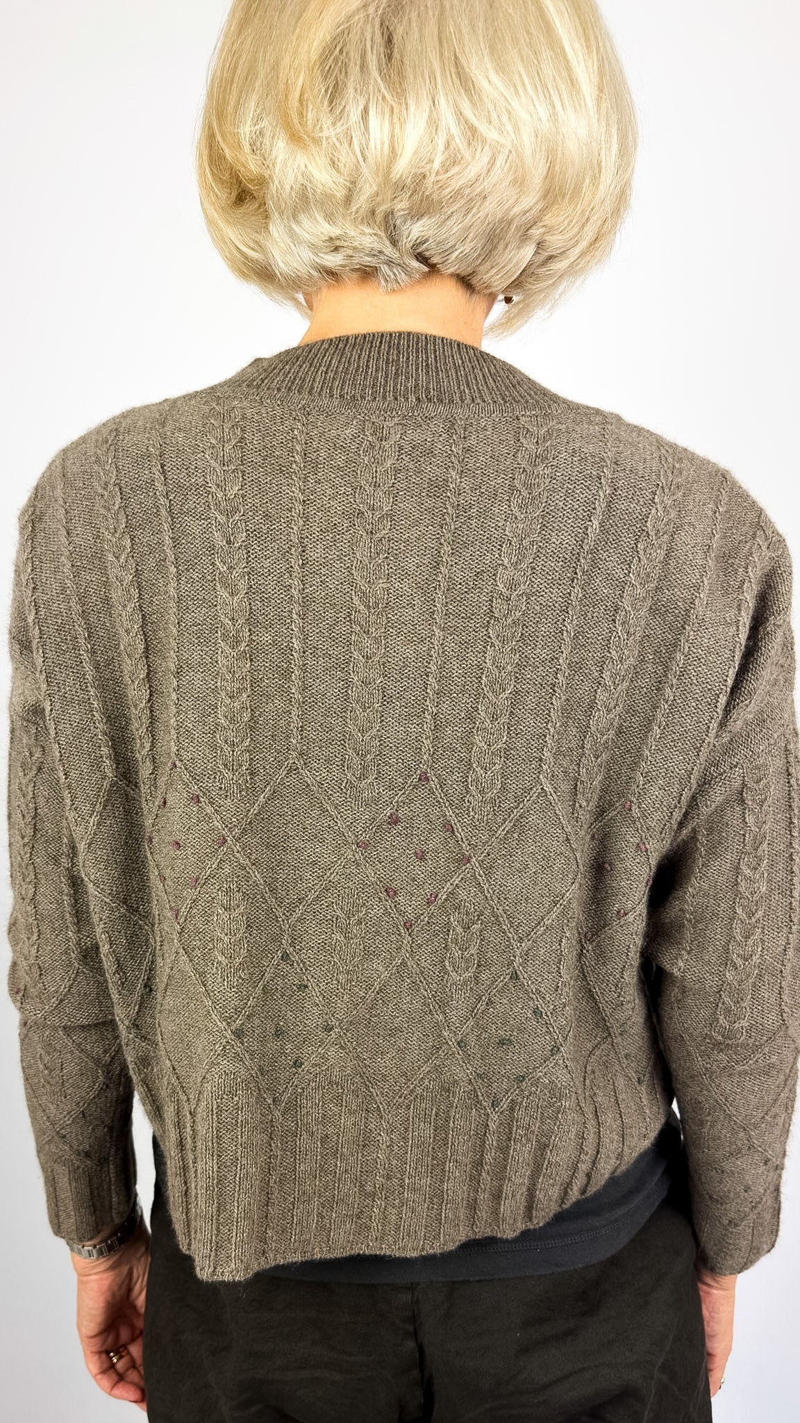 Weaves &Blends Nora Twist Cardi Shatoosh