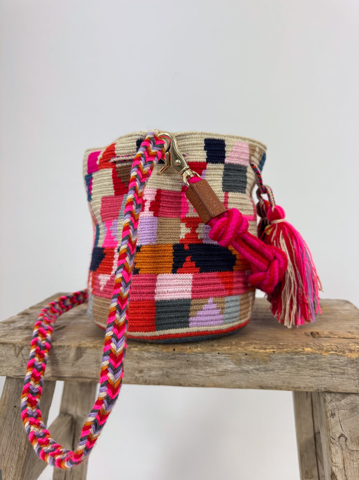 Guanabana Crossbody Bag Pink/Multi + Strap