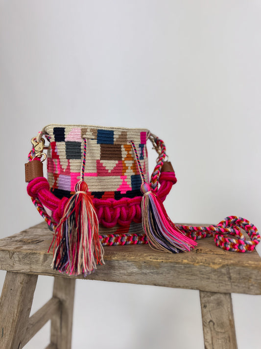 Guanabana Crossbody Bag Pink/Multi + Strap