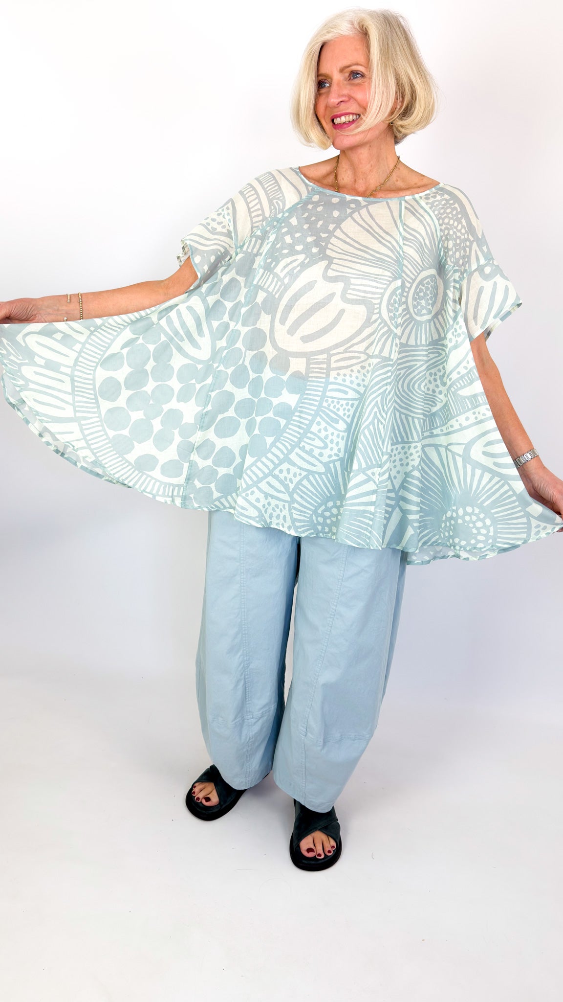 Rundholz Black Label 0505 Blouse Mint Lime Print