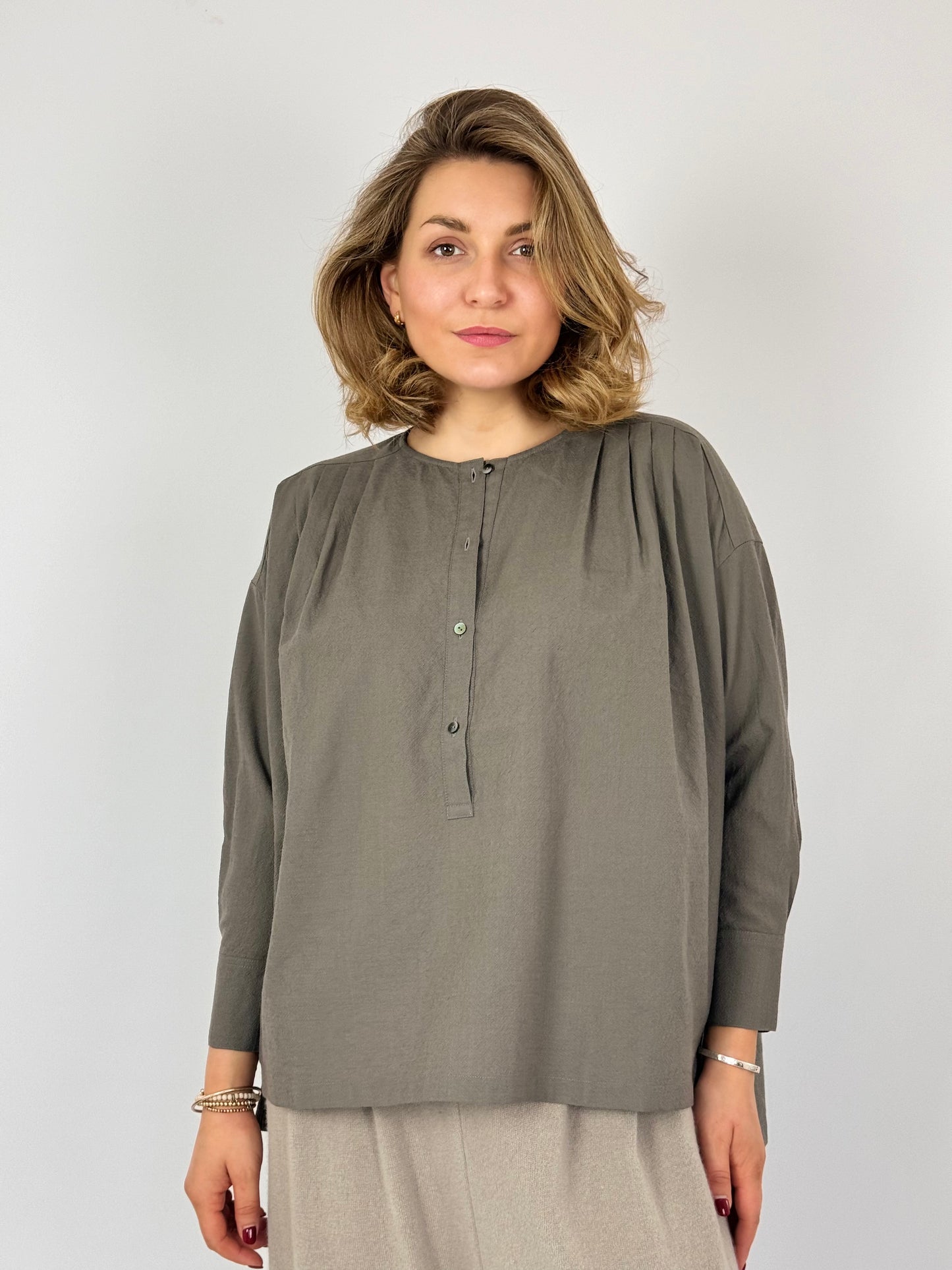 Evam Eva Wool Shirt Winter Leaf