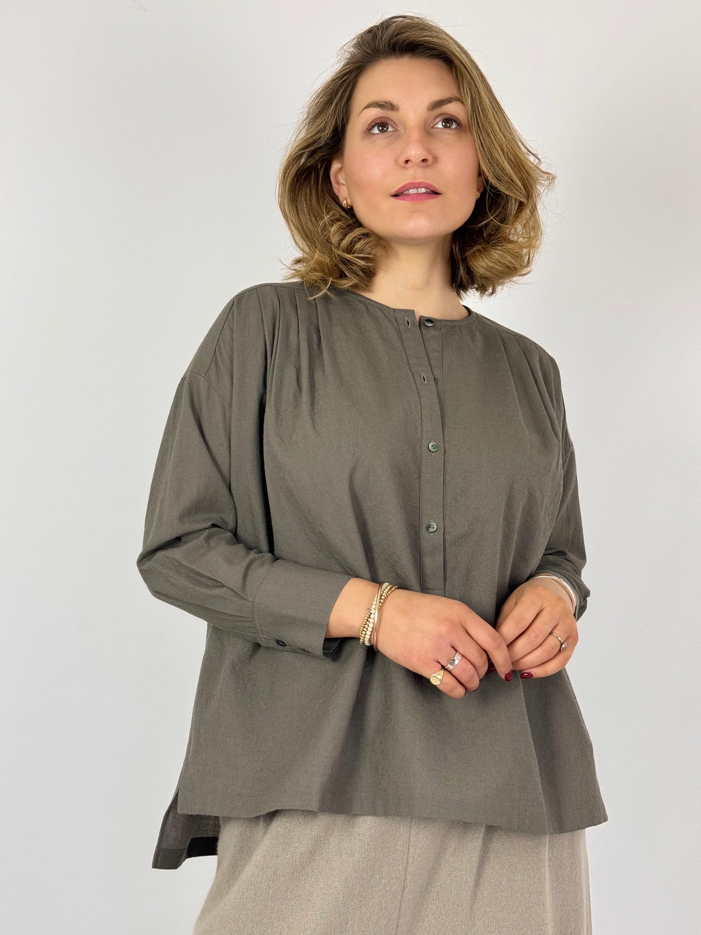 Evam Eva Wool Shirt Winter Leaf