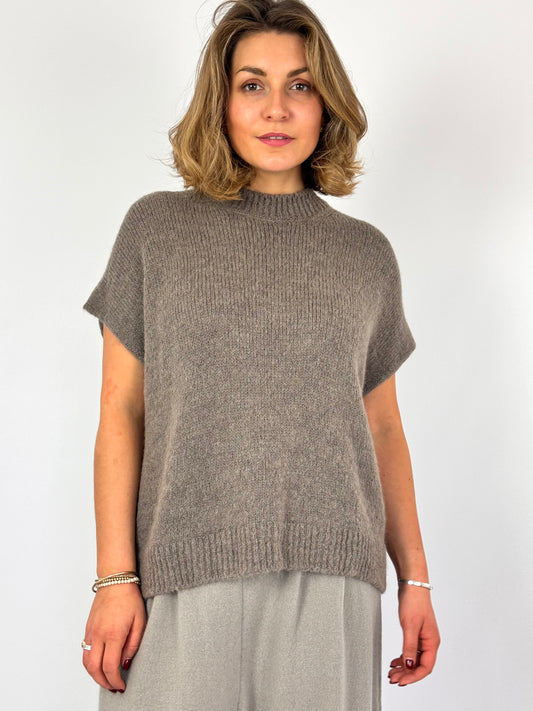 Evam Eva Lily Sleeveless Jumper Mocha