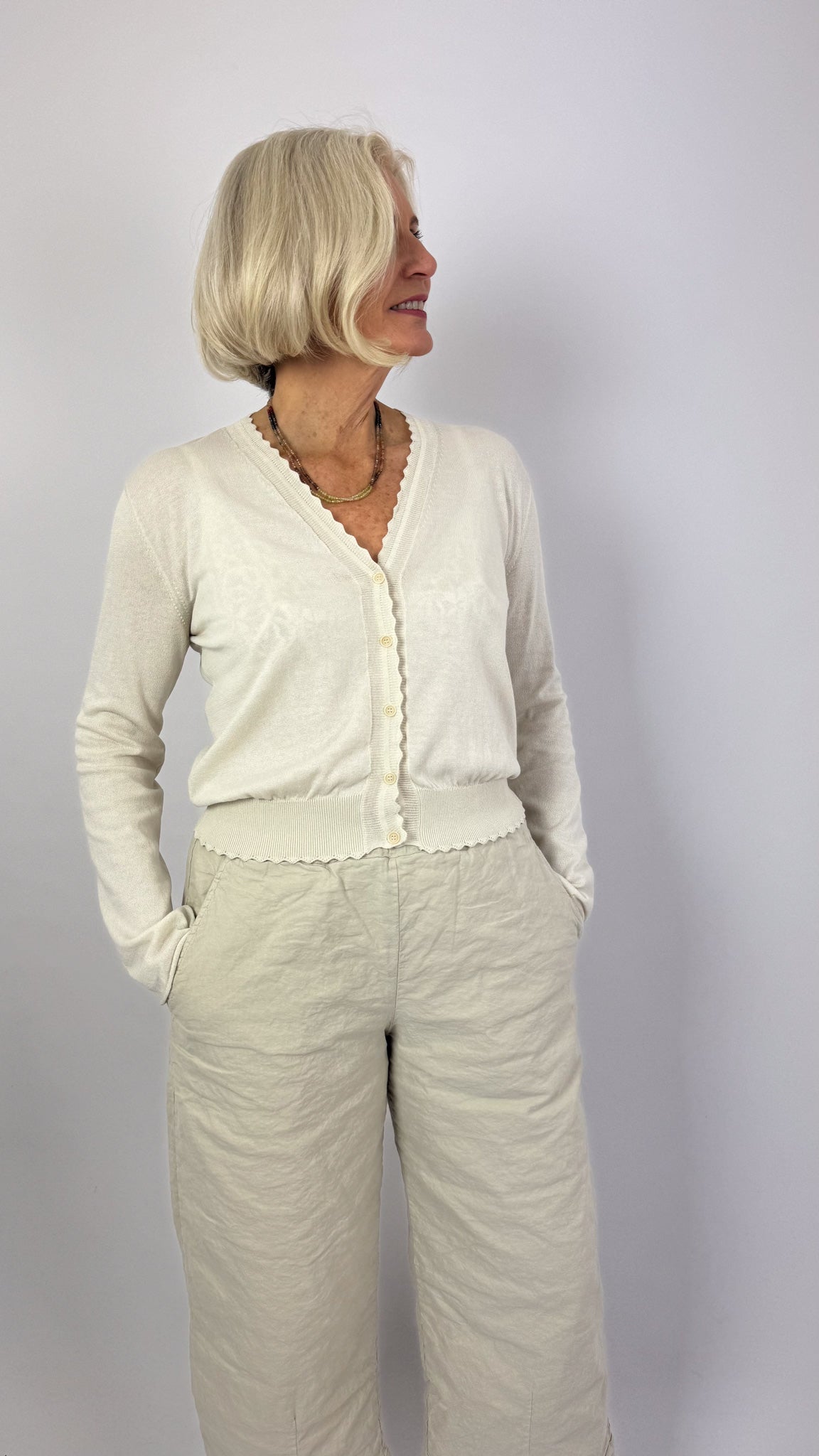 MJ Watson 646 Cardigan Natural