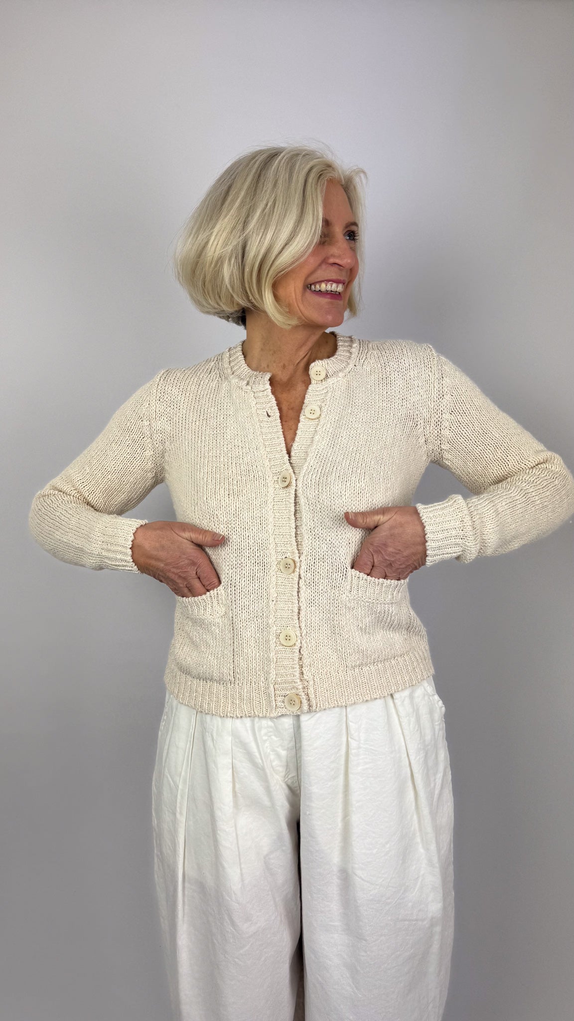 MJ Watson 657 Cardigan Natural