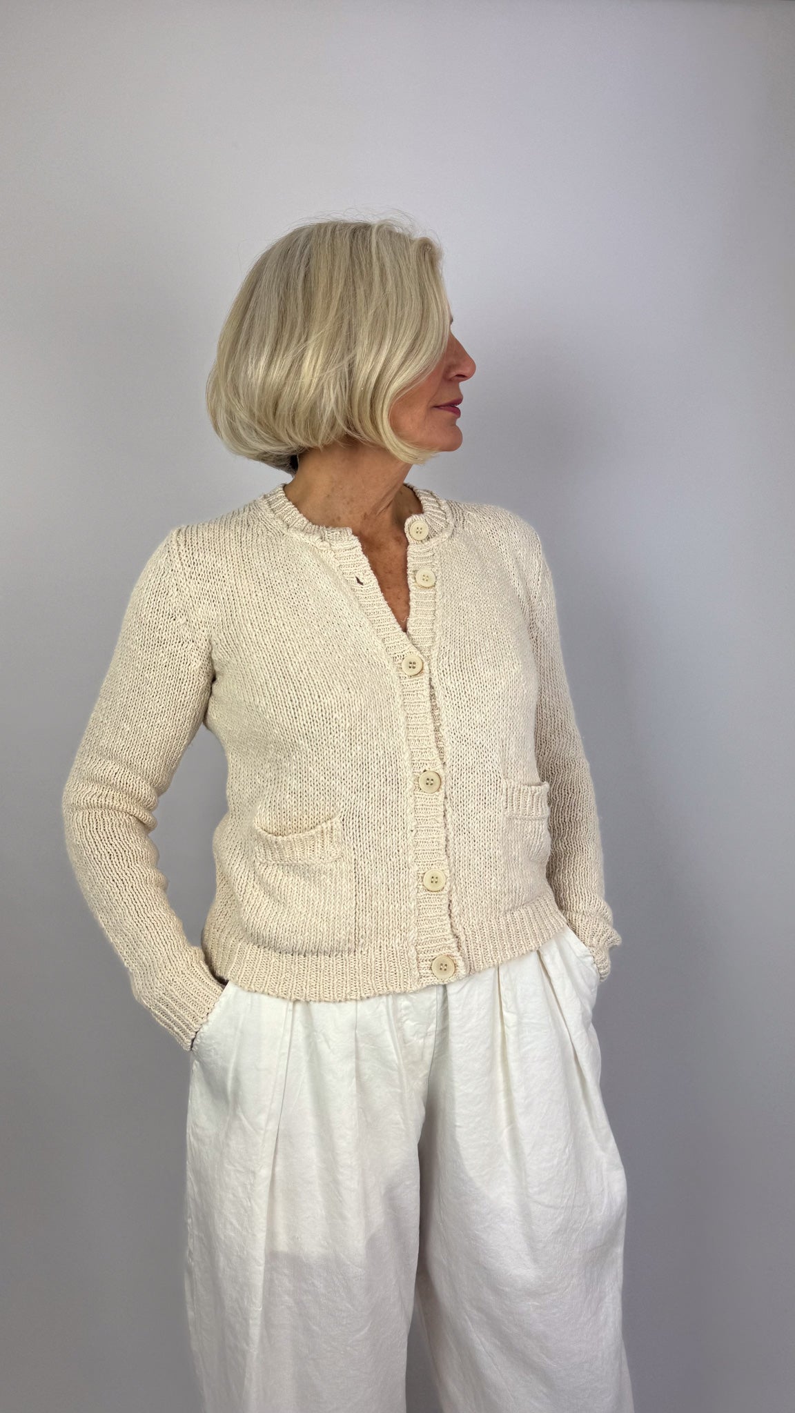 MJ Watson 657 Cardigan Natural
