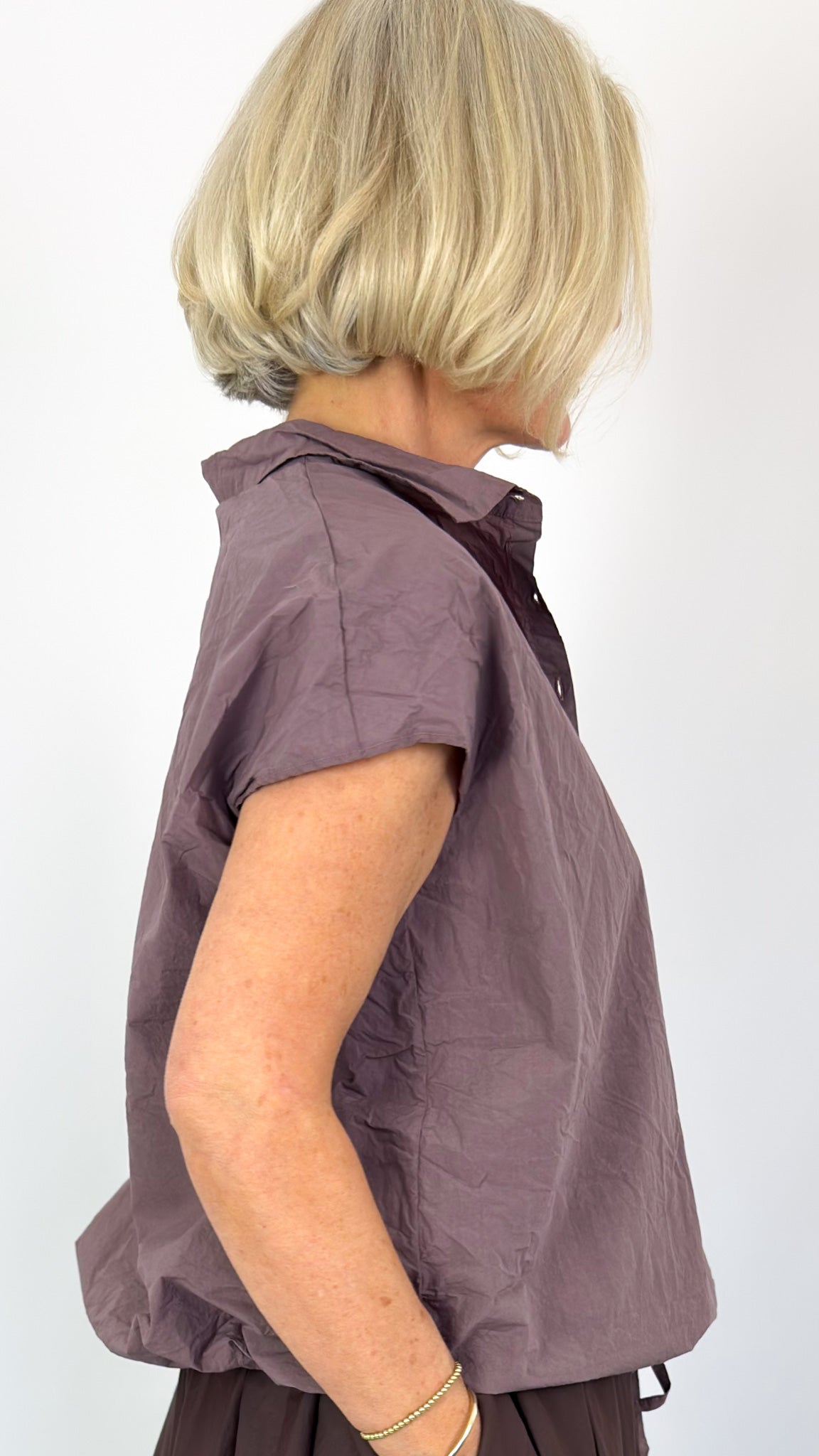 Album Di Famiglia 12_143 TC Drawstring Shirt Mauve