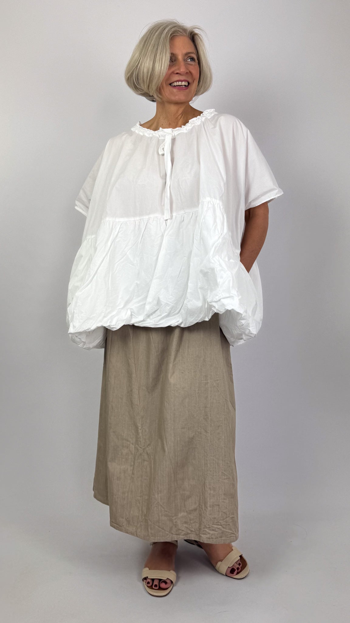 Barbara Lang TRAV V Blouse Ecru