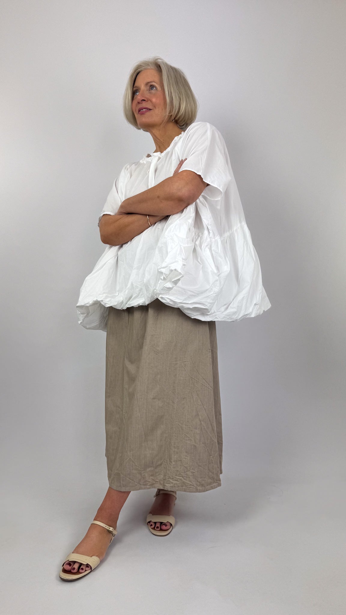 Barbara Lang TRAV V Blouse Ecru