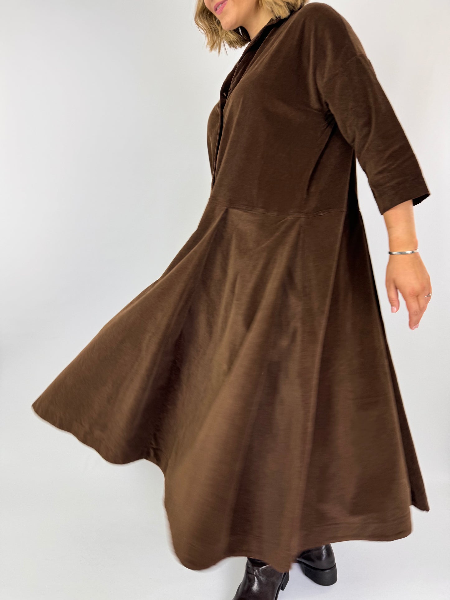 Album Di Famiglia Tailored Dress Coffee