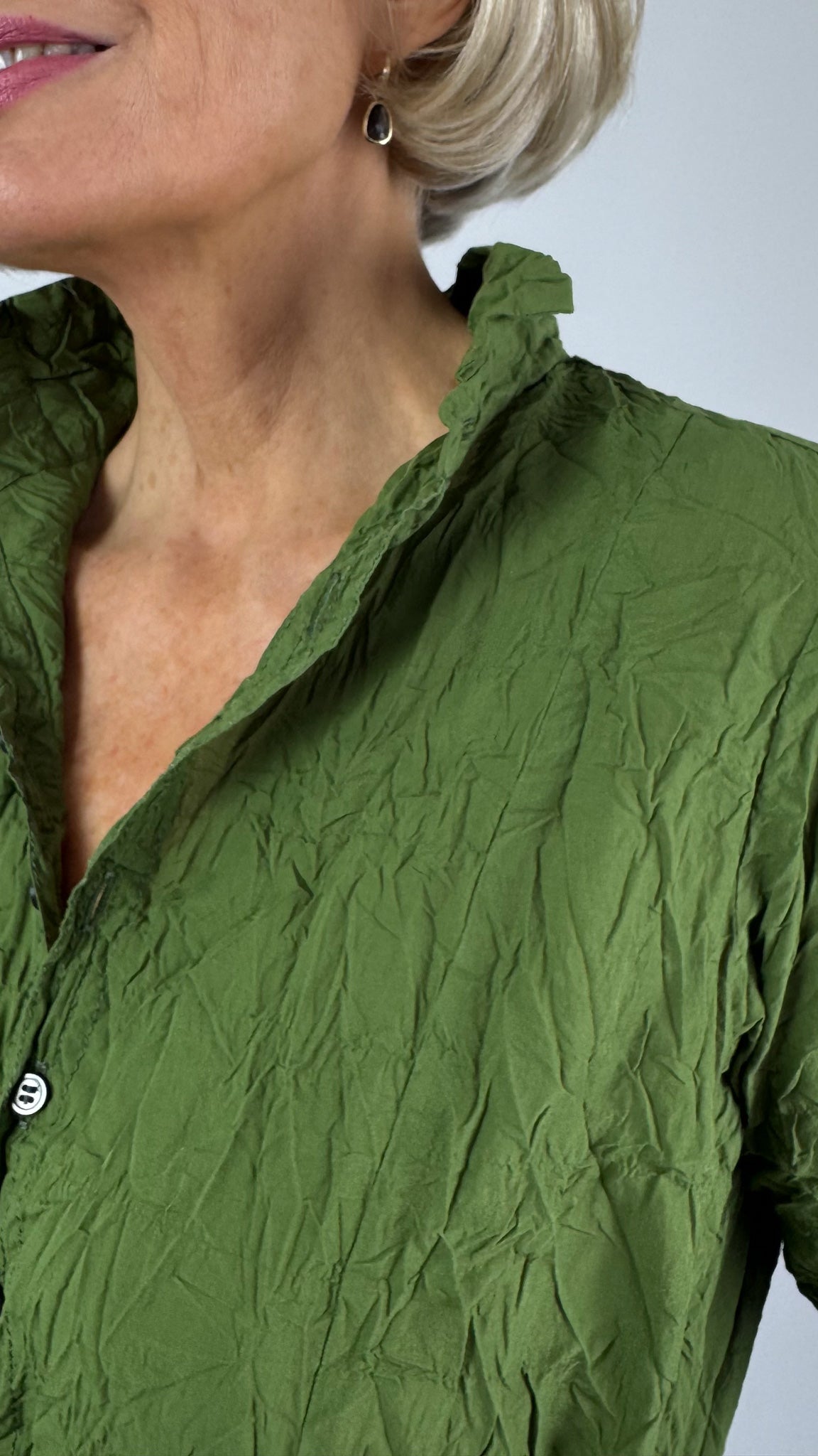 Pas De Calais 4547 Crinkle Dress Green