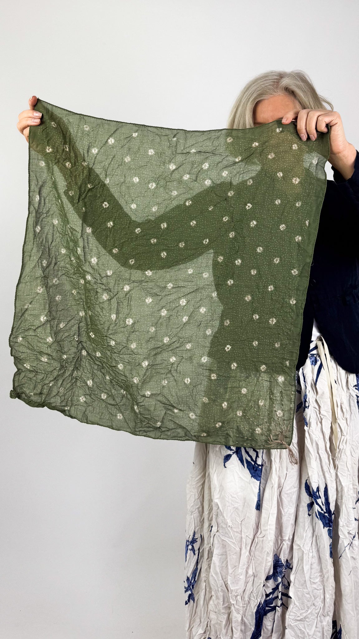 Pas De Calais 0650 Shibori Scarf Green