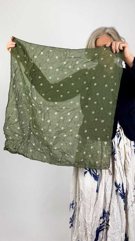 Pas De Calais 0650 Shibori Scarf Green