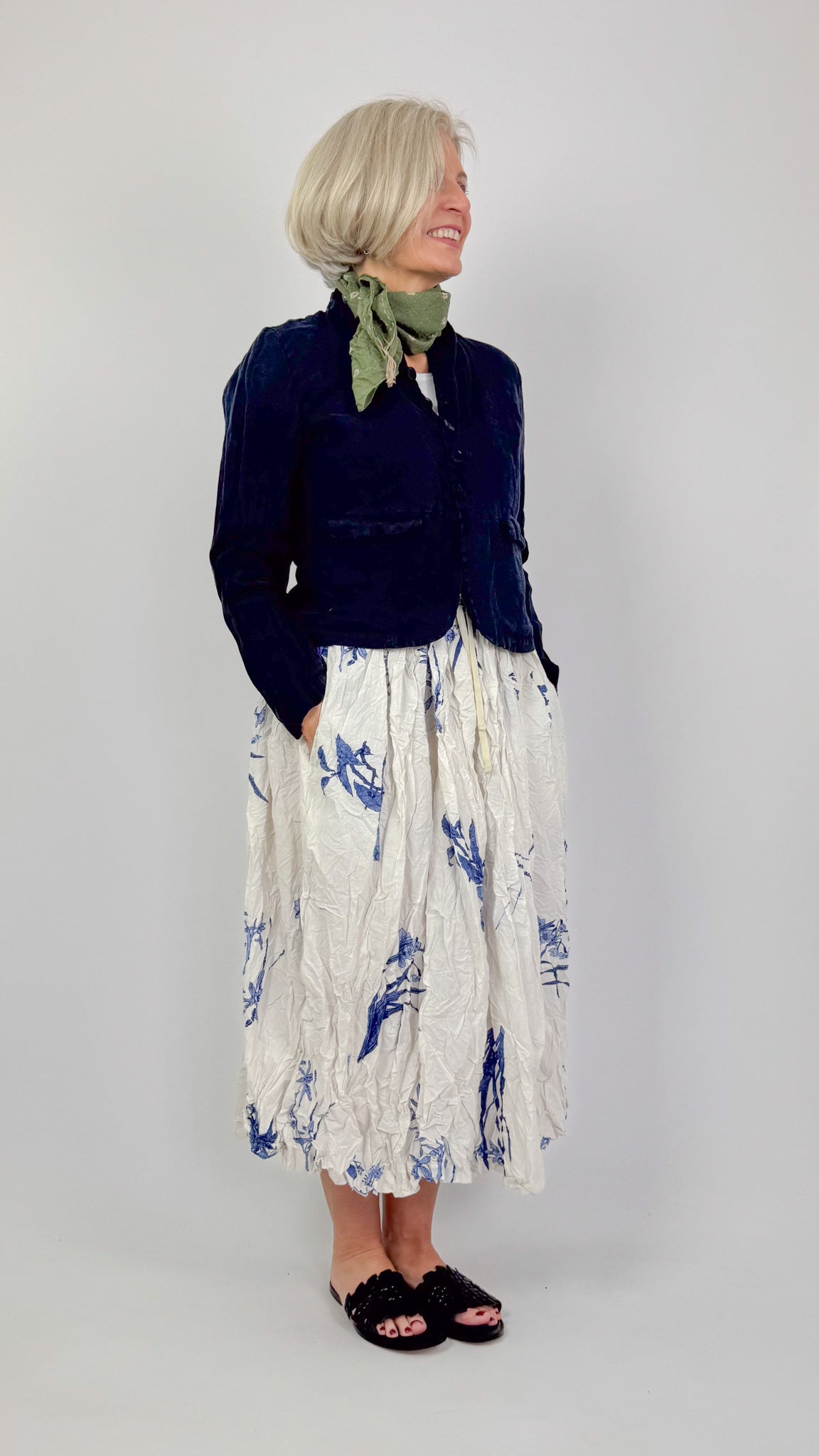 Pas De Calais 7455 Flower Skirt Ivory