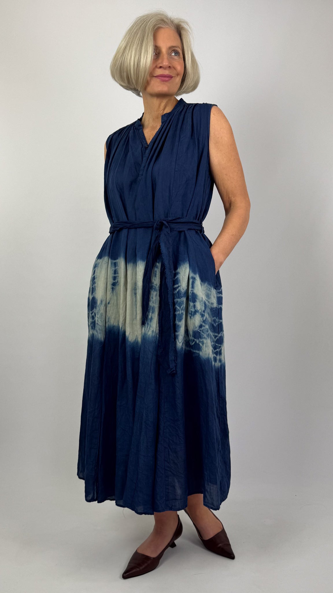 Pas De Calais 4546 Willow Dye Dress Indigo