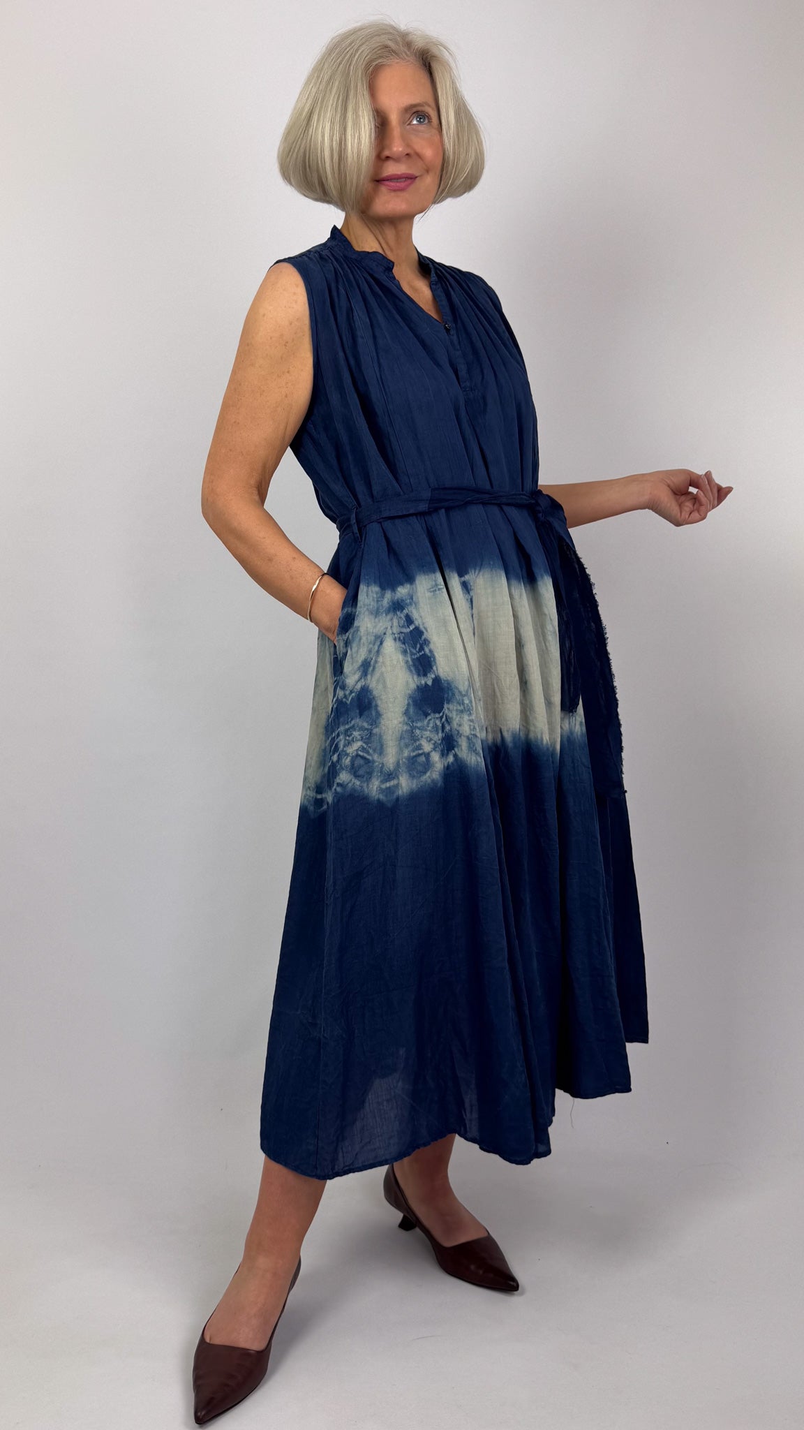 Pas De Calais 4546 Willow Dye Dress Indigo