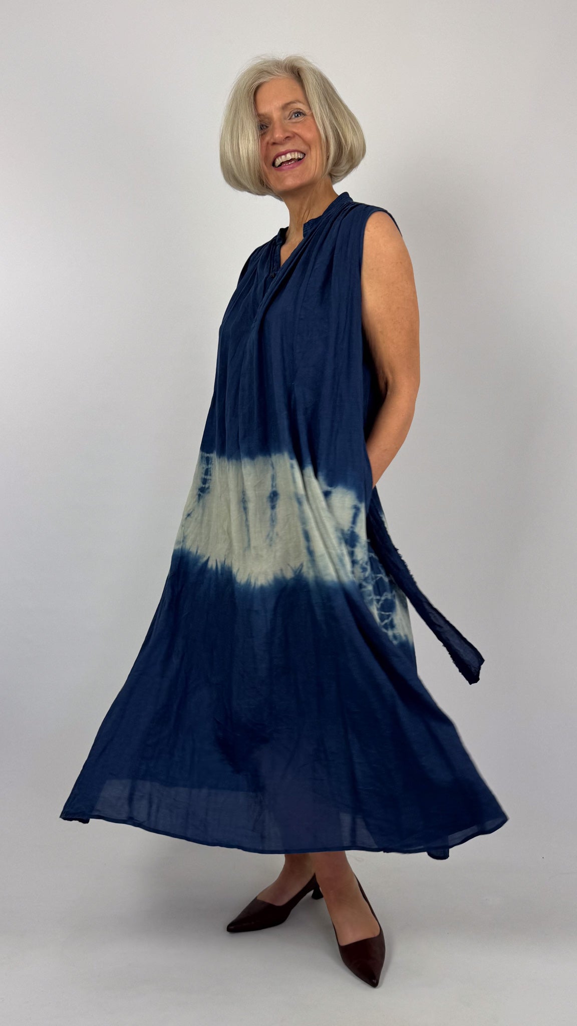 Pas De Calais 4546 Willow Dye Dress Indigo