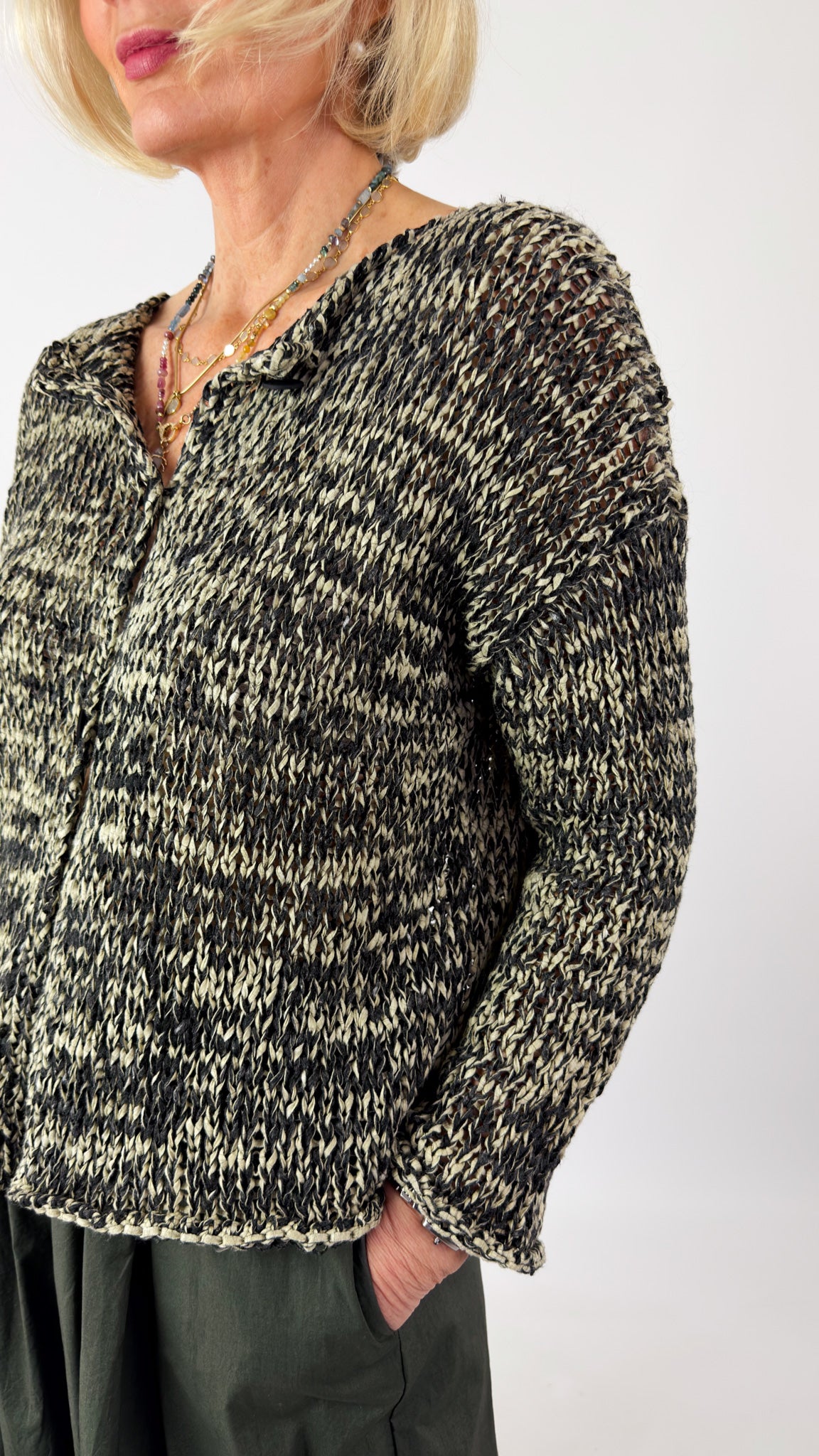 Neirami 410FS Cardigan Sabbia