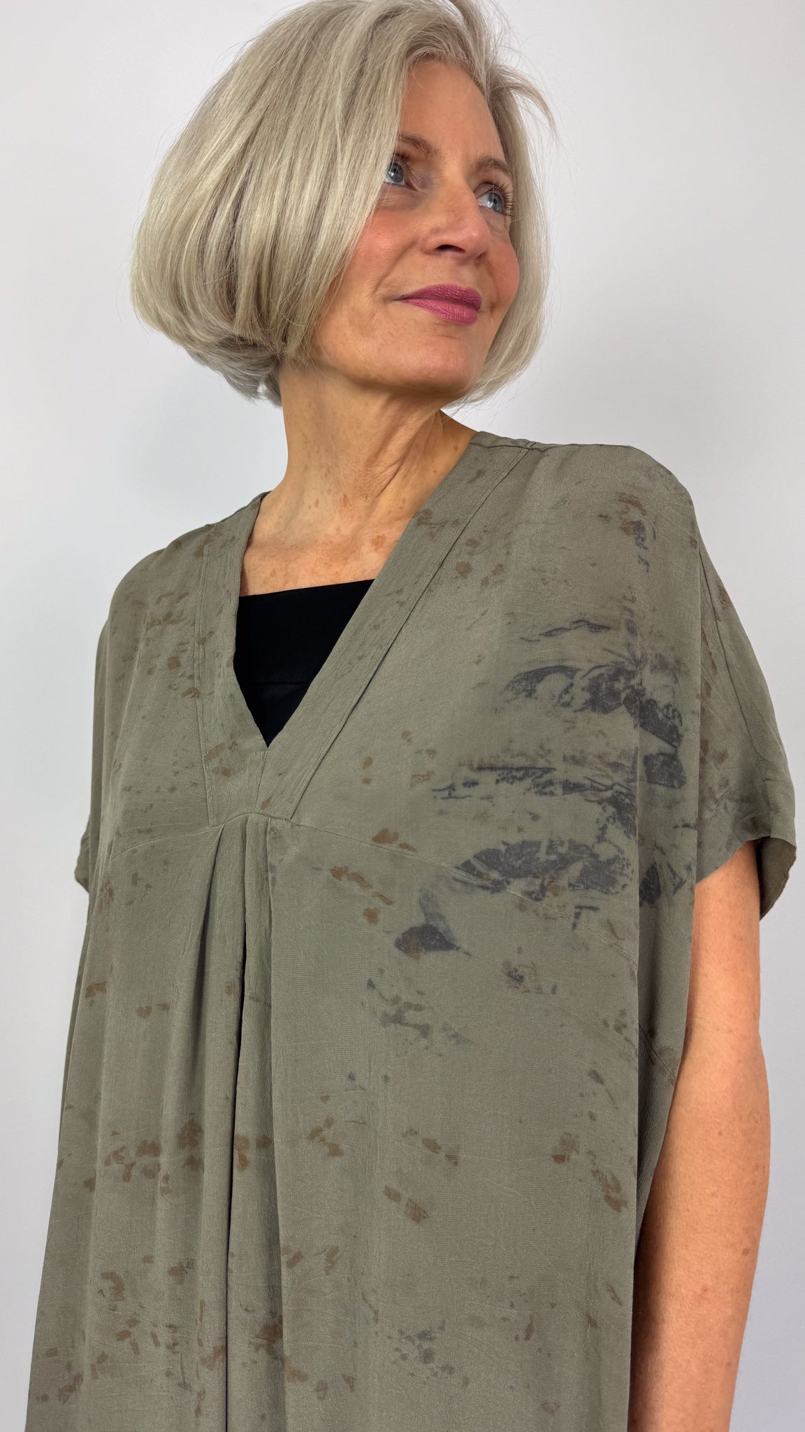 Pas De Calais 4550 Silk Dress Khaki