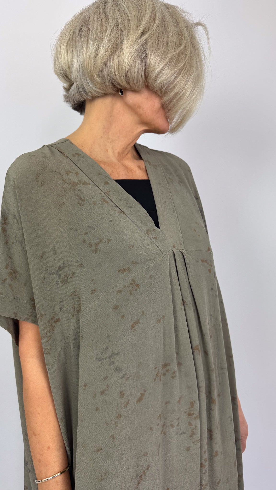 Pas De Calais 4550 Silk Dress Khaki