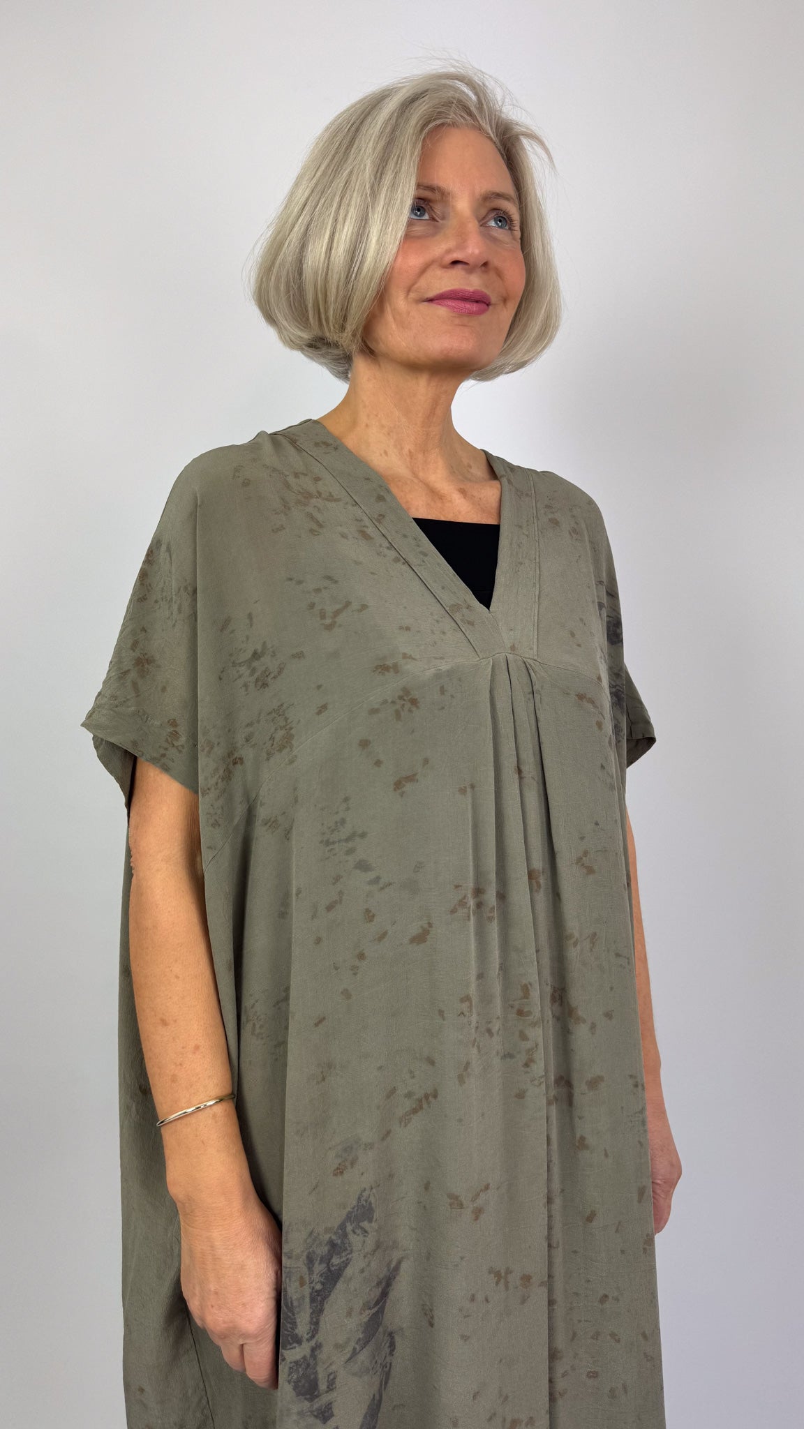 Pas De Calais 4550 Silk Dress Khaki