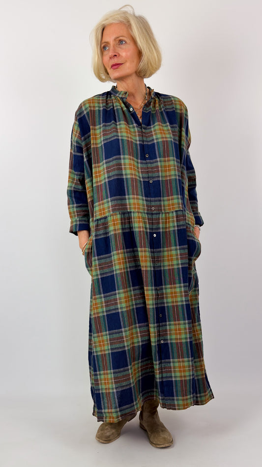 Ichi Antiquities 902 Tartan Dress Navy