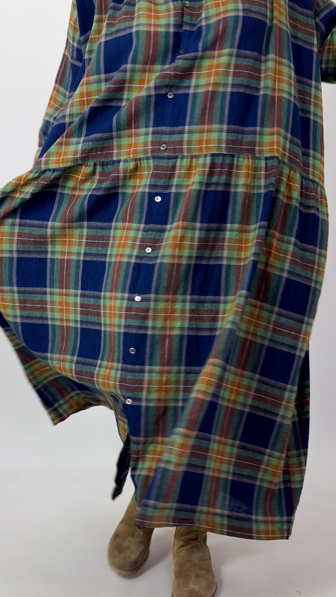 Ichi Antiquities 902 Tartan Dress Navy