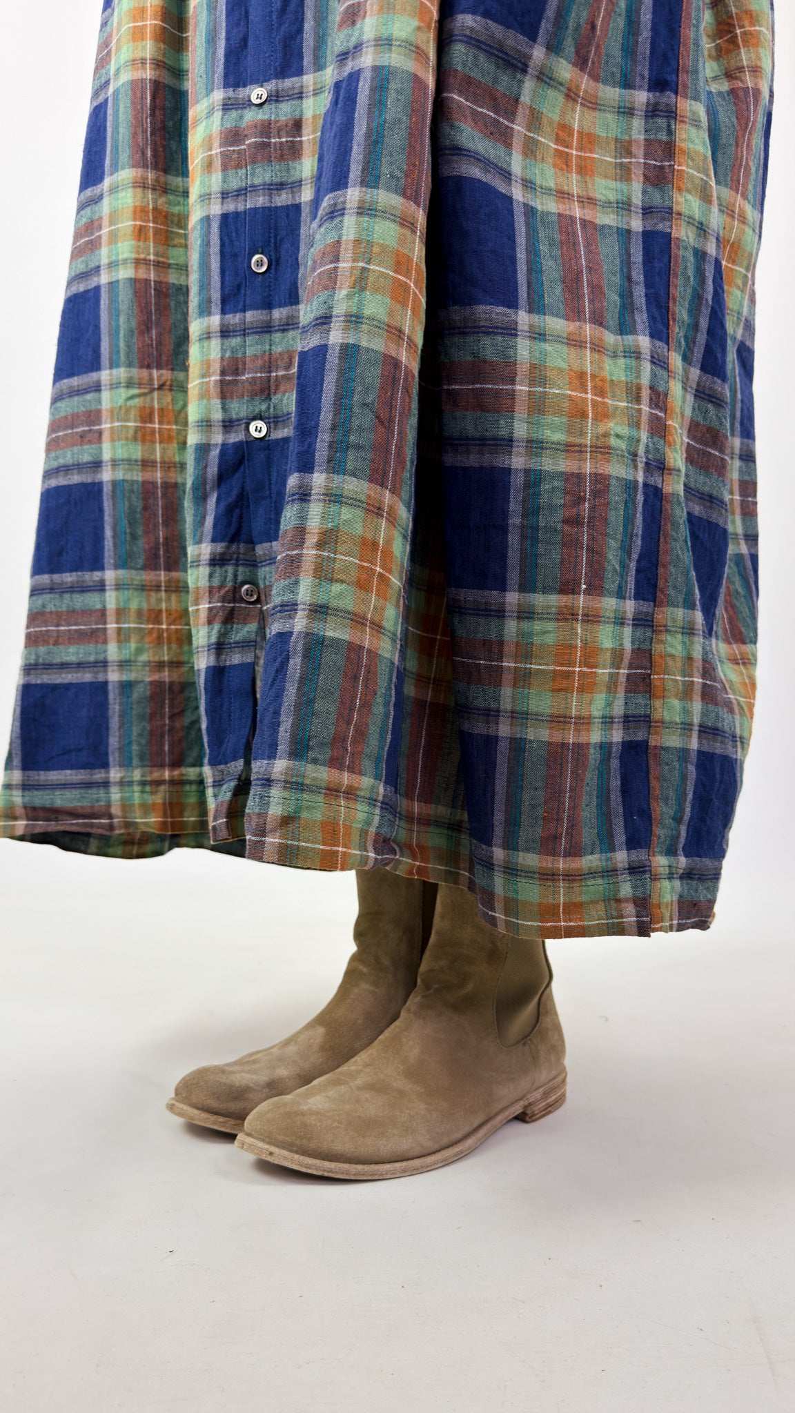 Ichi Antiquities 902 Tartan Dress Navy