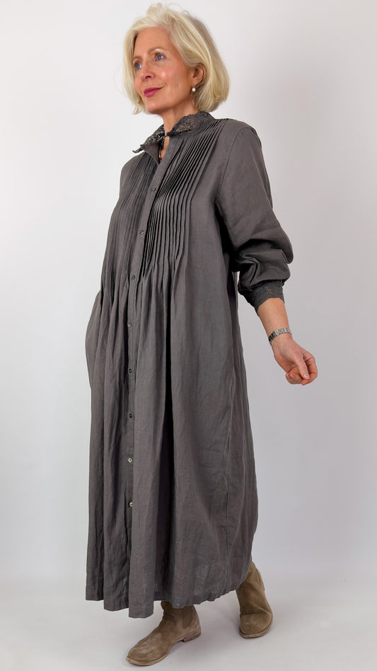 Ichi Antiquities 932 Linen Dress Charcoal