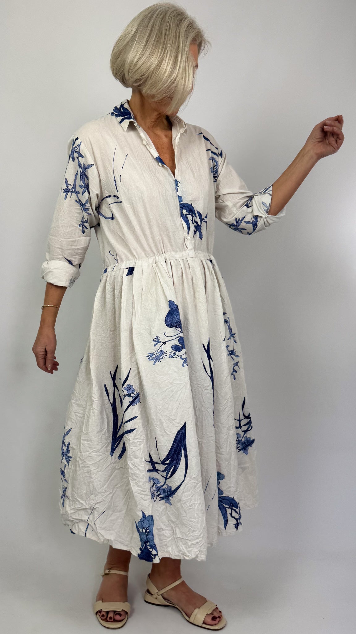 Pas De Calais 4540 Flower Dress Ivory