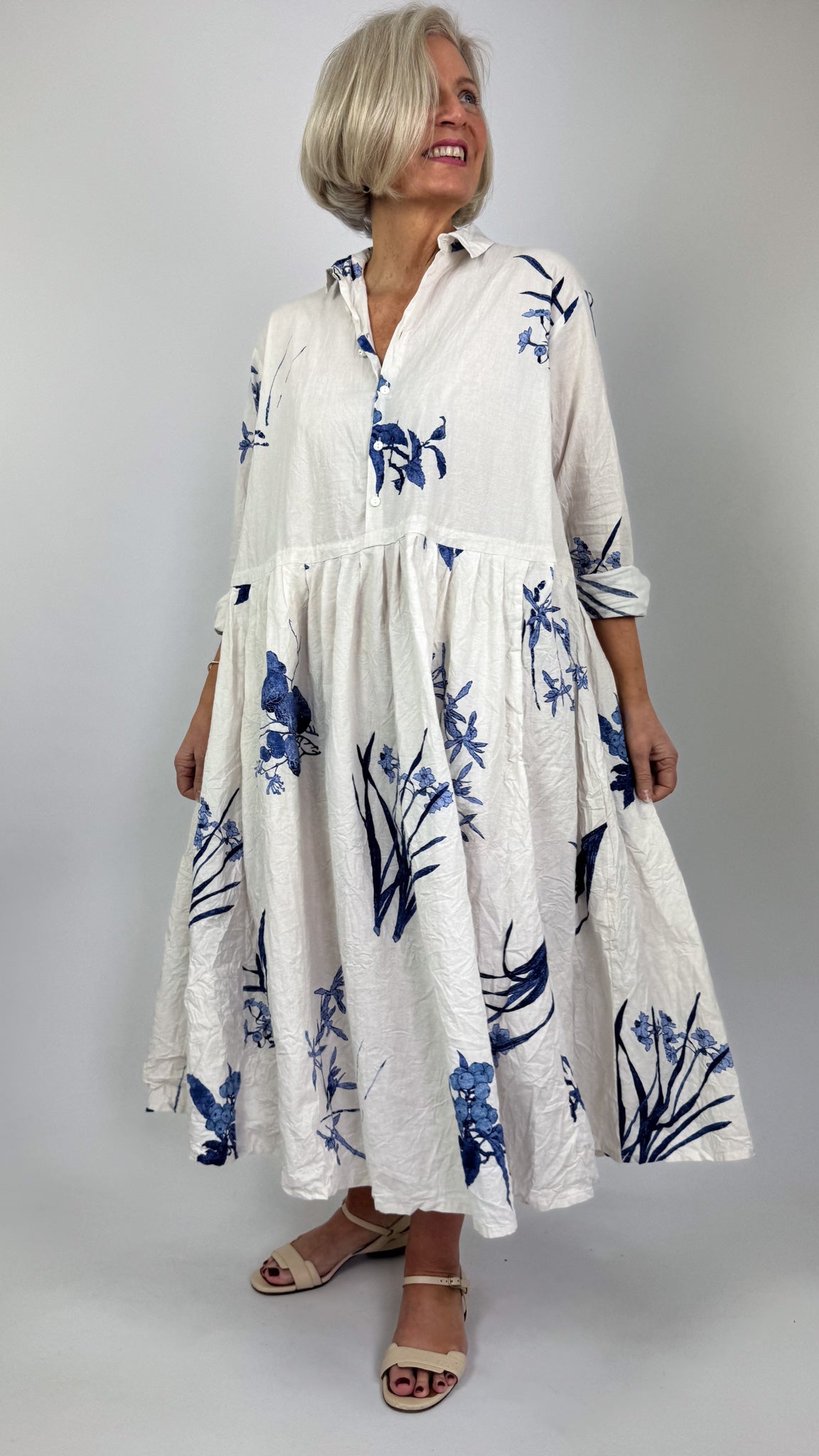 Pas De Calais 4540 Flower Dress Ivory