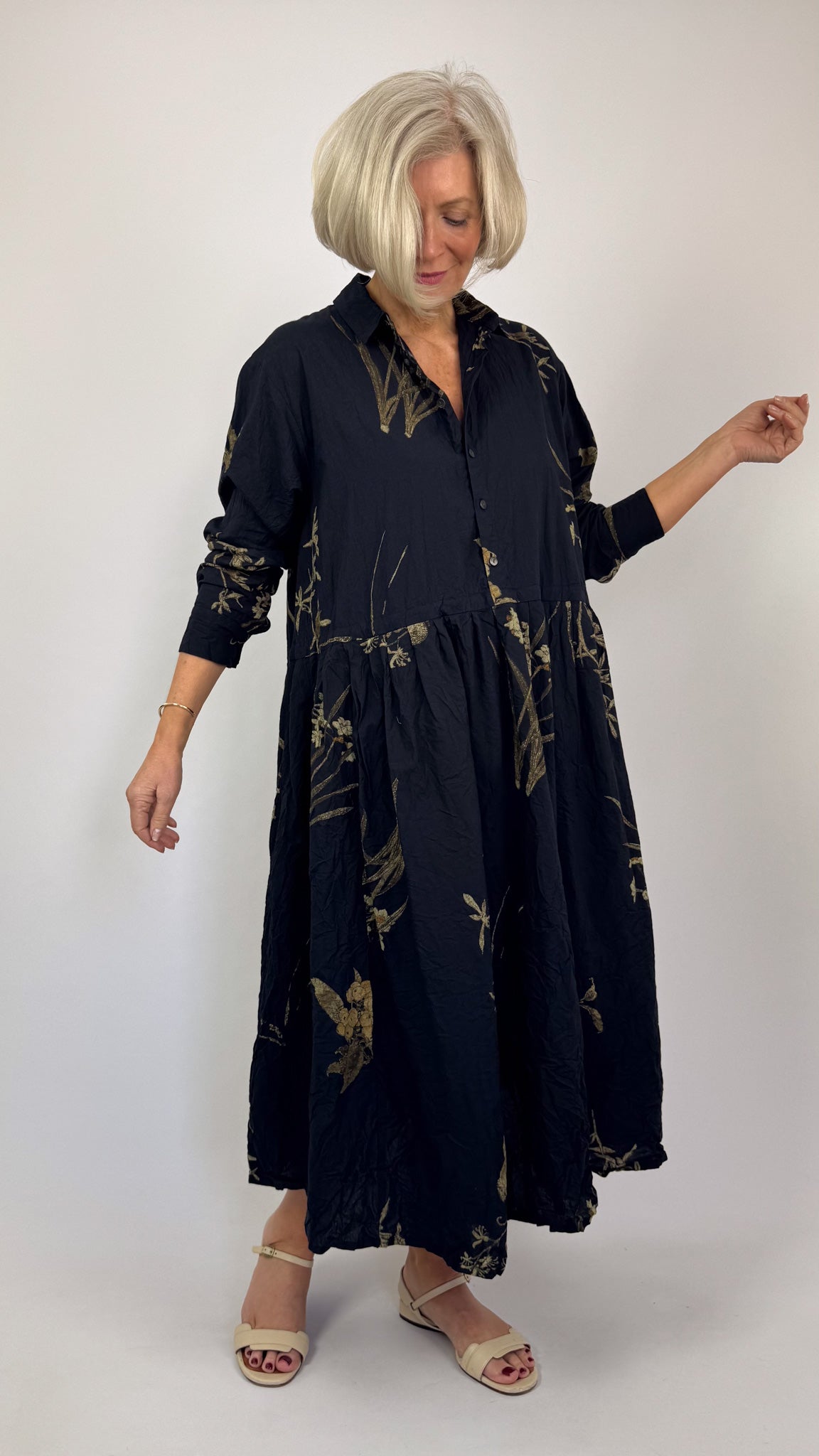 Pas De Calais 4540 Flower Dress Navy