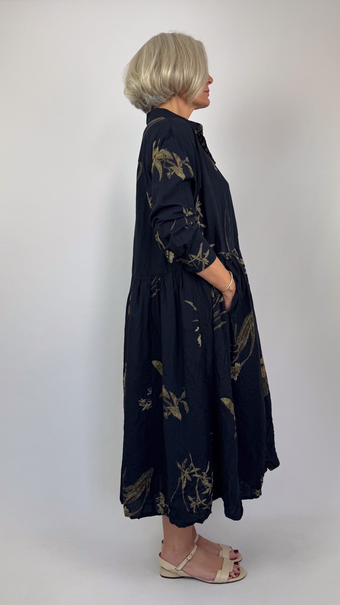 Pas De Calais 4540 Flower Dress Navy