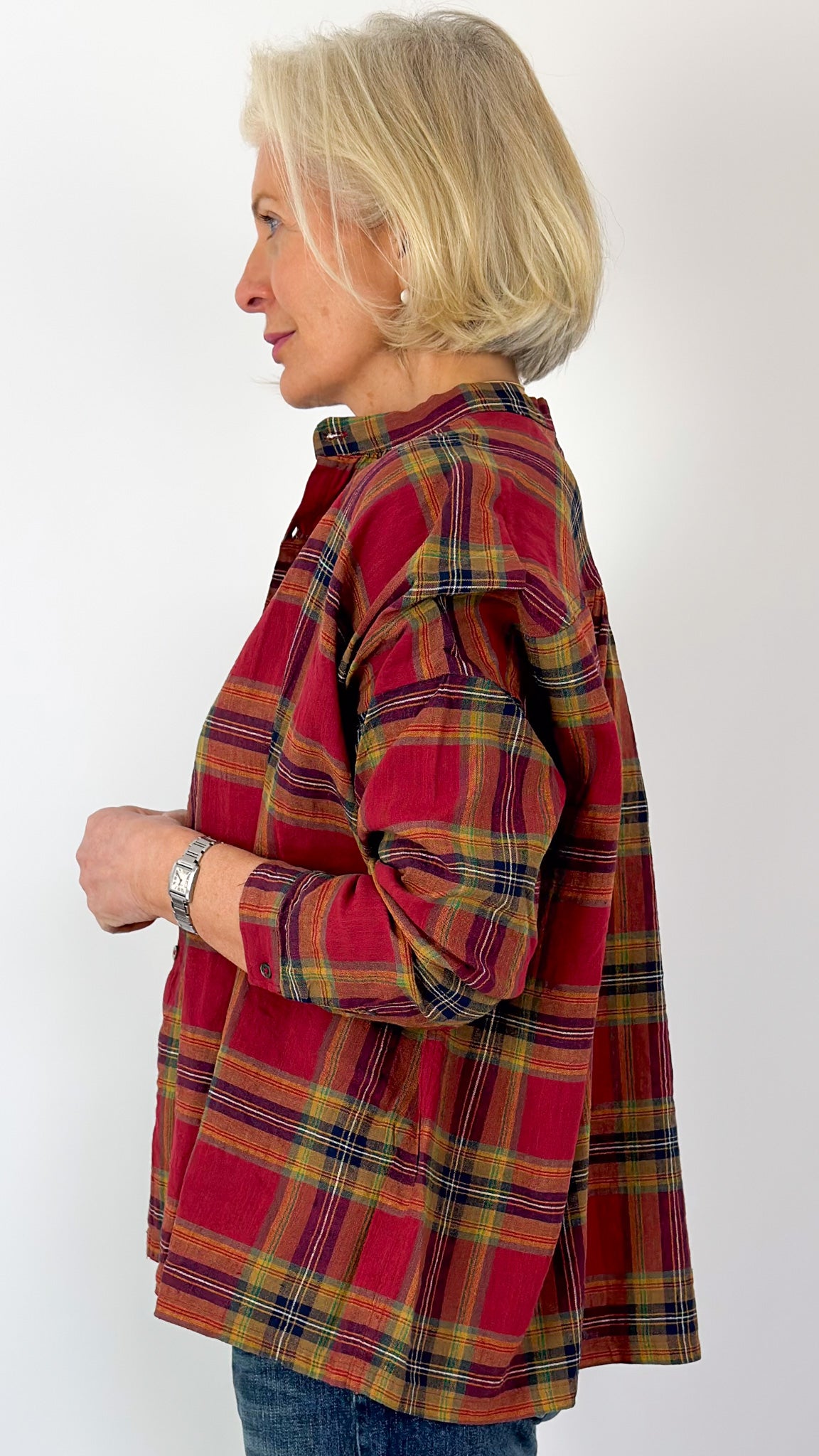 Ichi Antiquities 901 Tartan Shirt Red