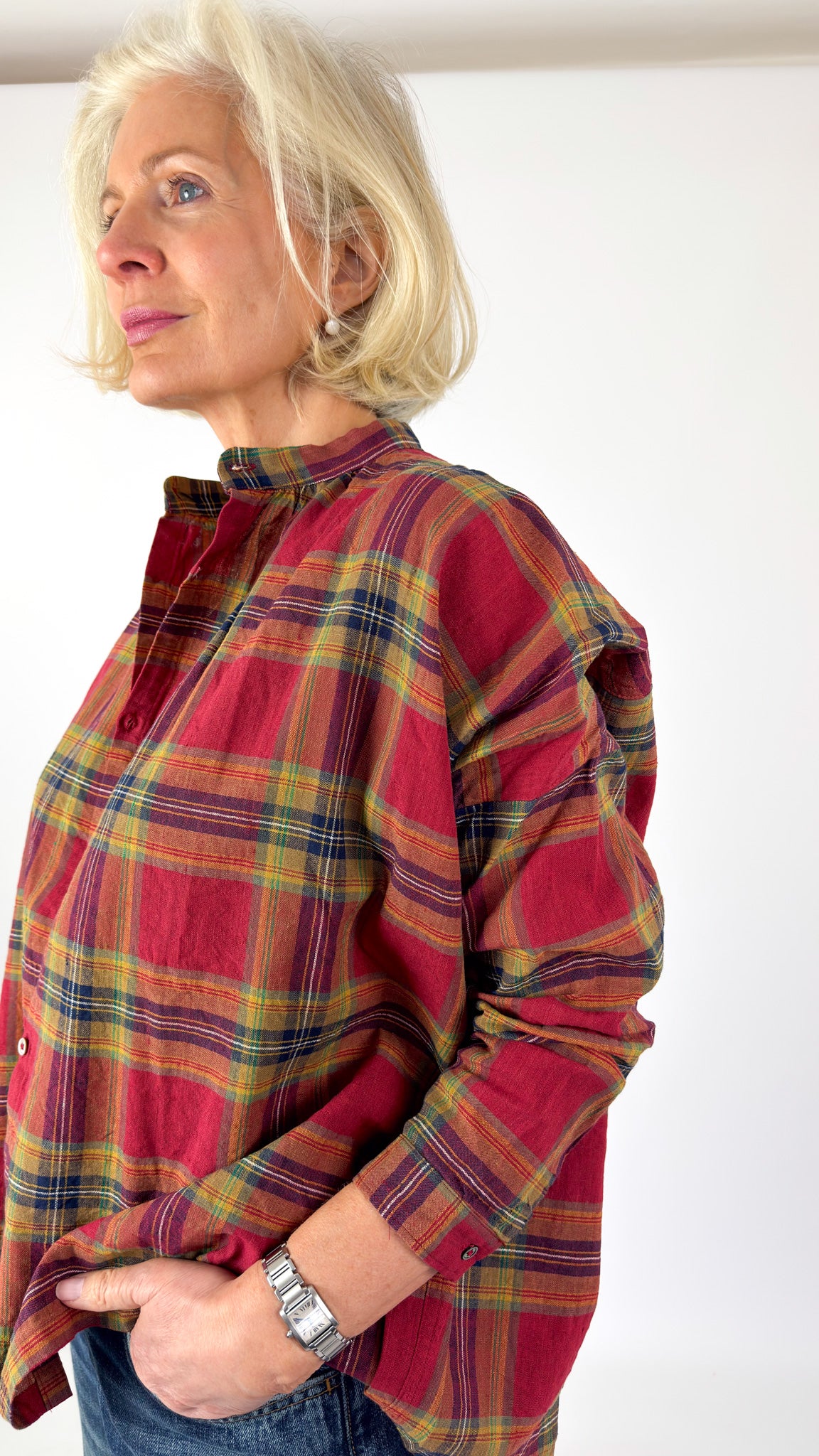 Ichi Antiquities 901 Tartan Shirt Red