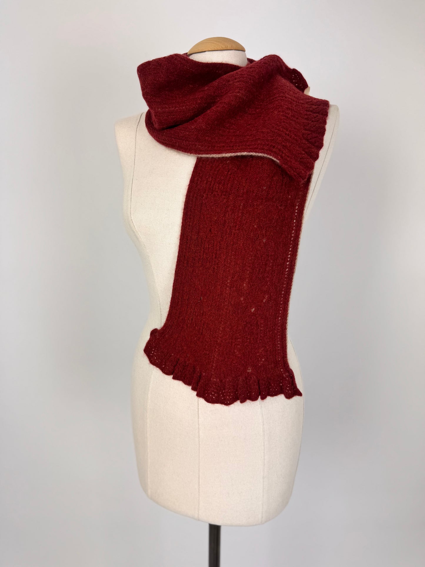 Philever Cashmere Knitted Small Scarf Red