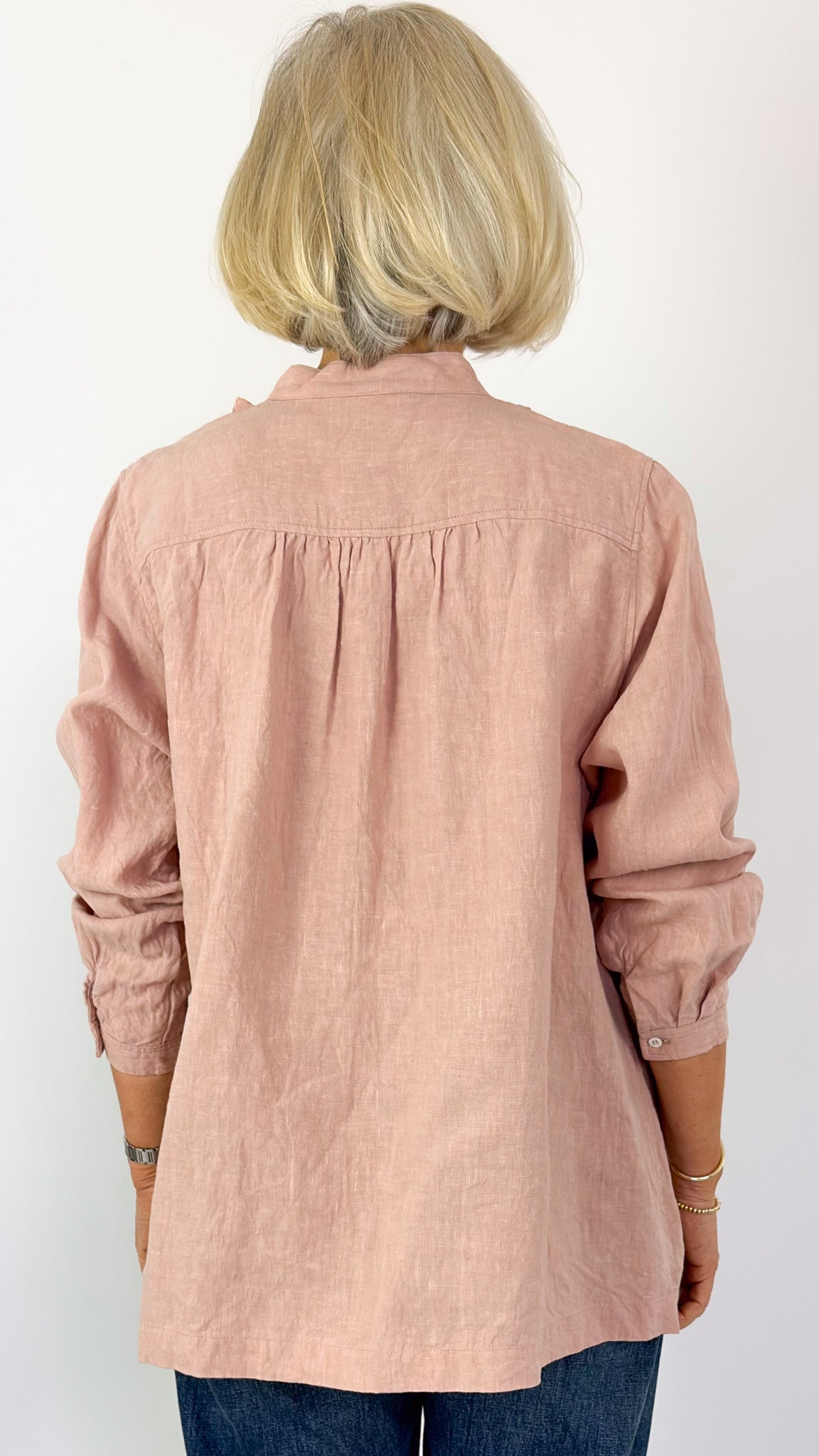 Ichi Antiquities 929 French Linen Shirt Pink