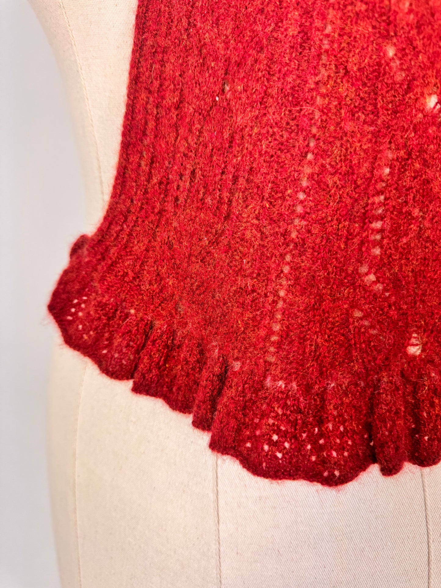 Philever Cashmere Knitted Small Scarf Red