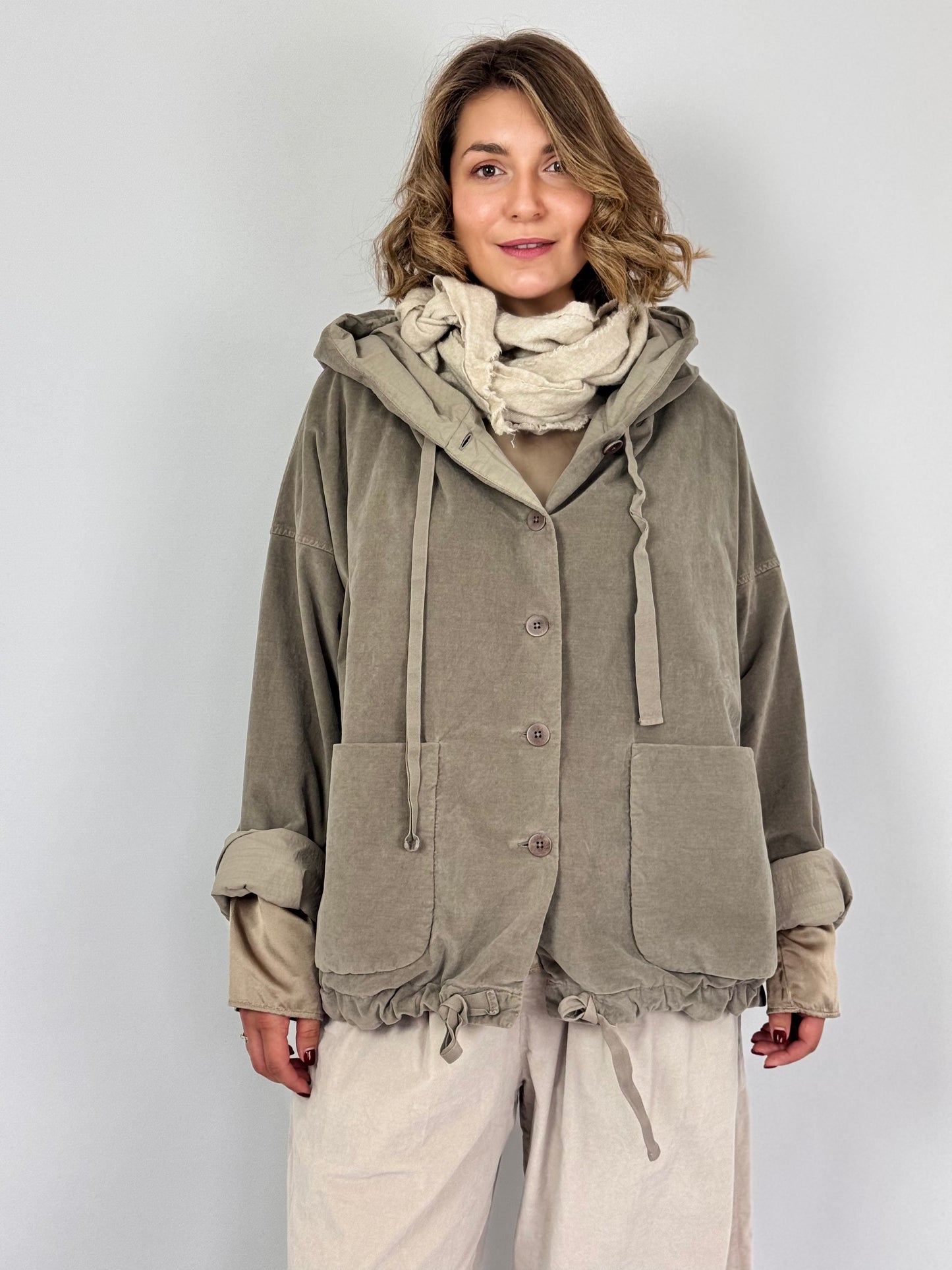 Album di Famiglia 4346 Hooded V Jacket Glace