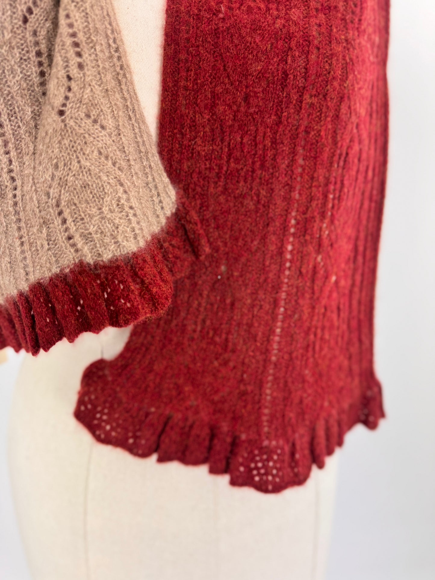 Philever Cashmere Knitted Small Scarf Red