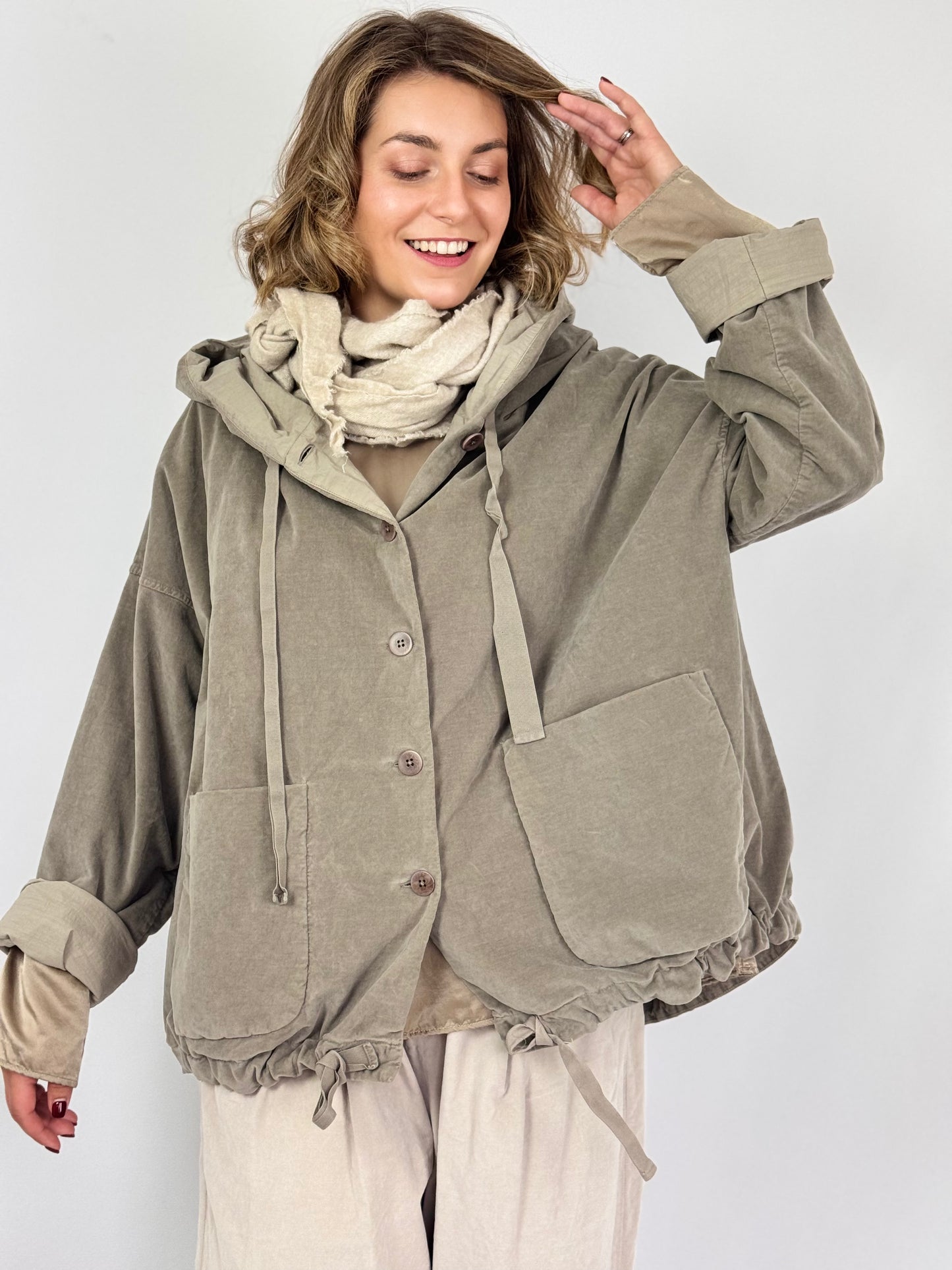 Album di Famiglia 4346 Hooded V Jacket Glace