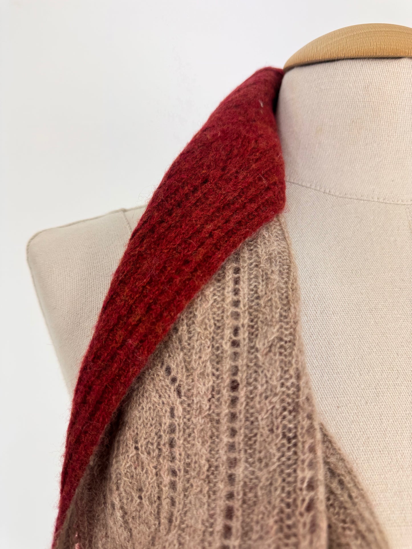 Philever Cashmere Knitted Small Scarf Red