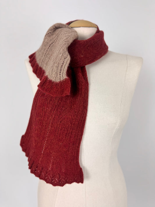 Philever Cashmere Knitted Small Scarf Red