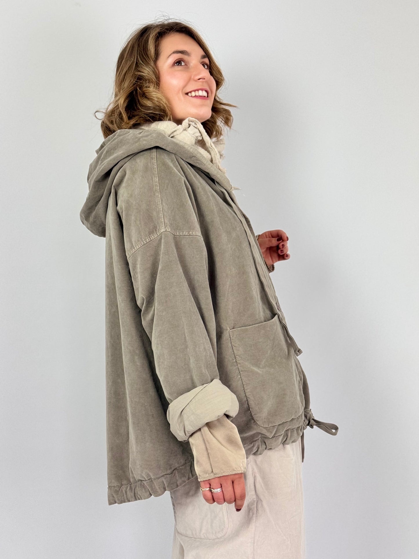 Album di Famiglia 4346 Hooded V Jacket Glace