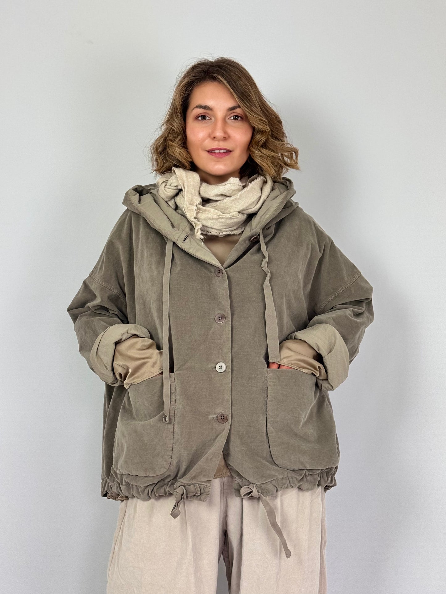 Album di Famiglia 4346 Hooded V Jacket Glace