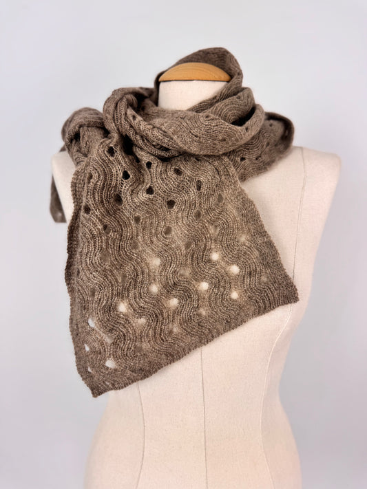 Philever Cashmere Wave Cutout Scarf Brown