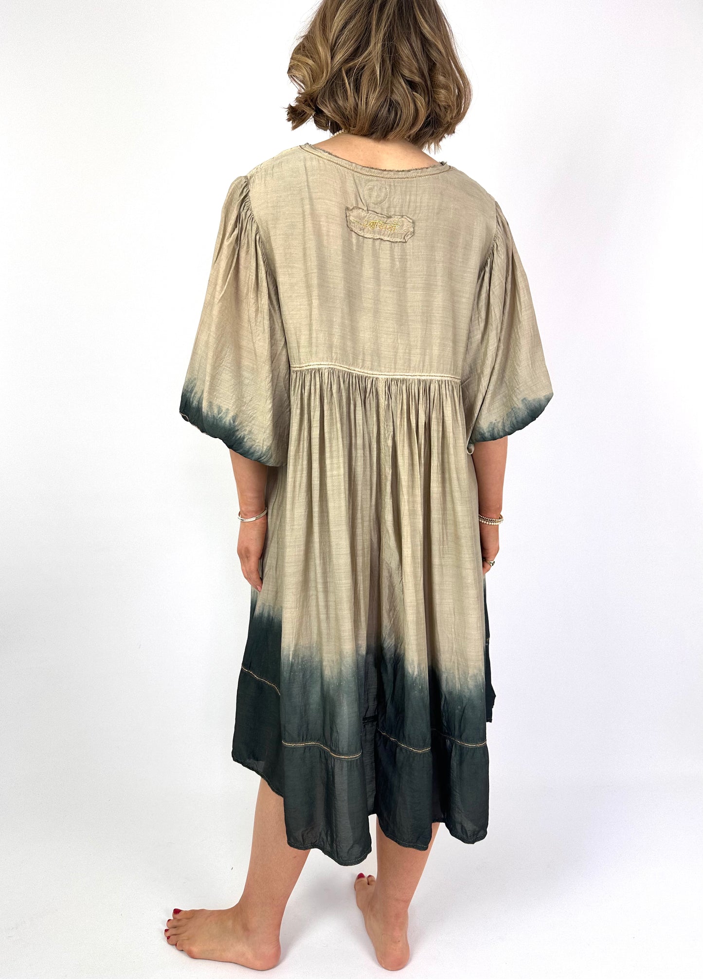 Agencies Turquoise Lala Dress Latte/Charcoal