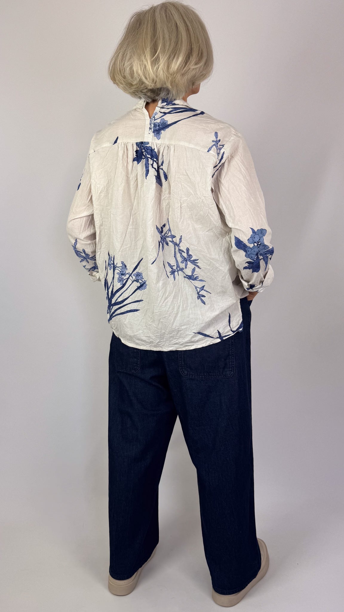 Pas De Calais 6790 Flower Blouse Ivory
