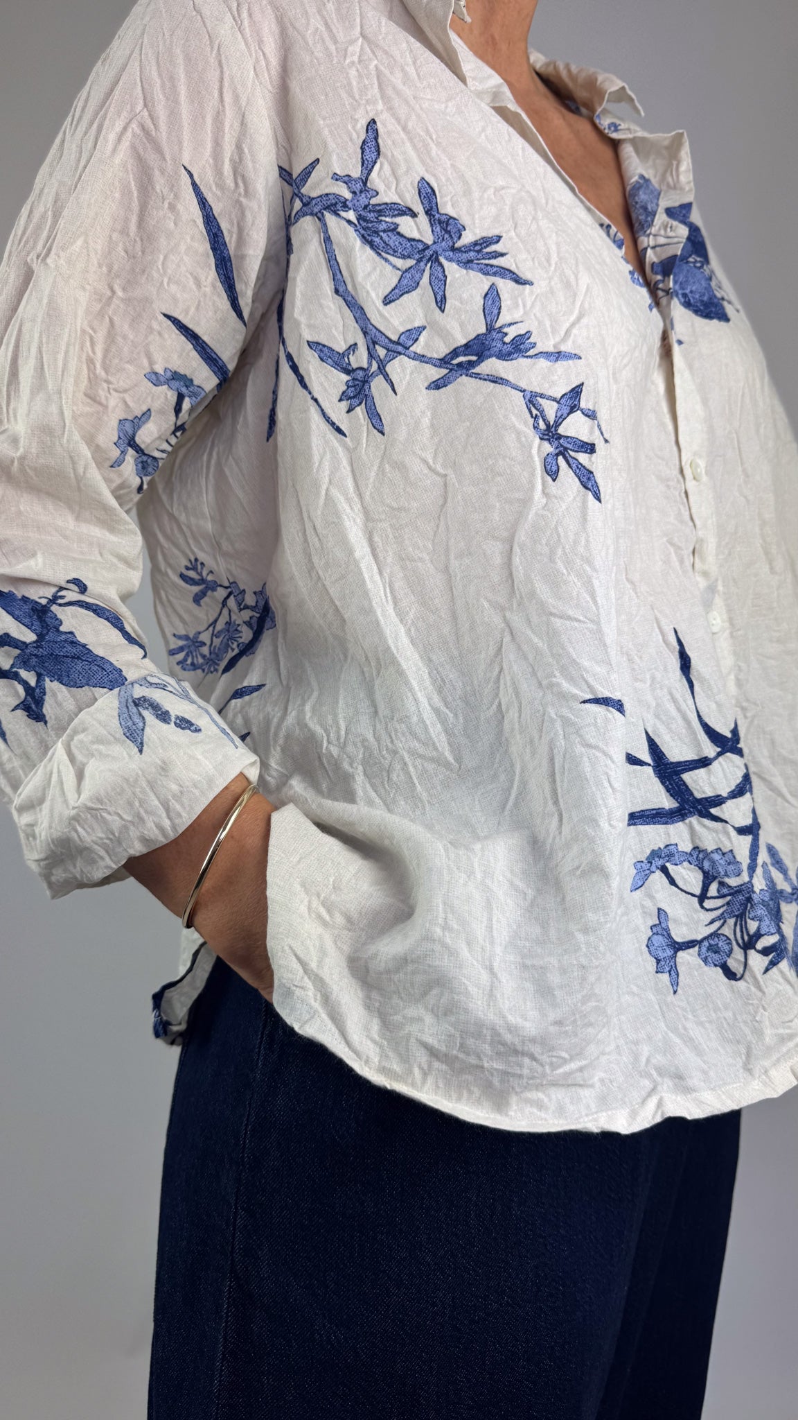 Pas De Calais 6790 Flower Blouse Ivory